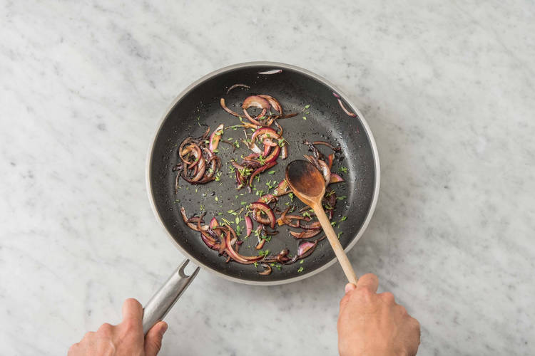 Karamelliser rødløg