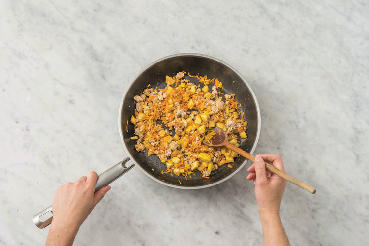Cook the pork mince