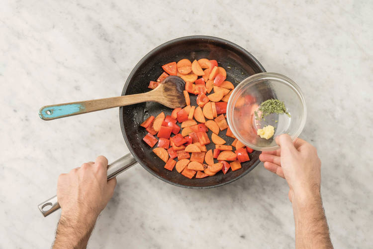 Cook the veggies
