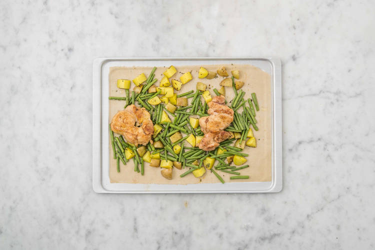 Roast chicken and veggies