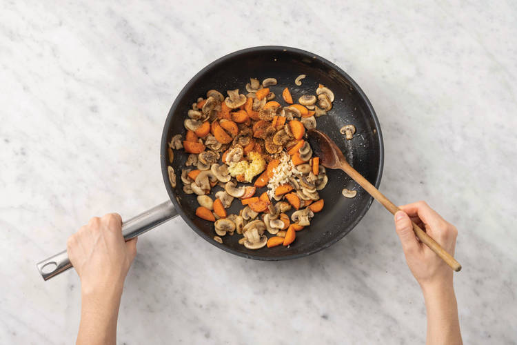 Cook the veggies