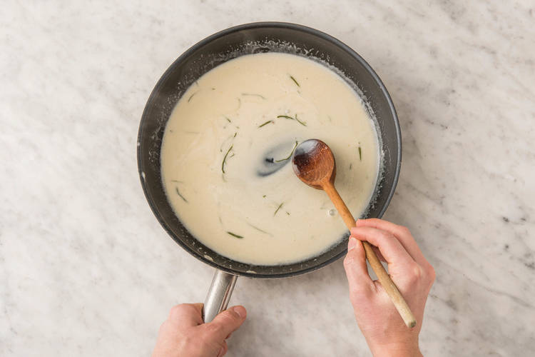 Make the coconut kaffir lime sauce