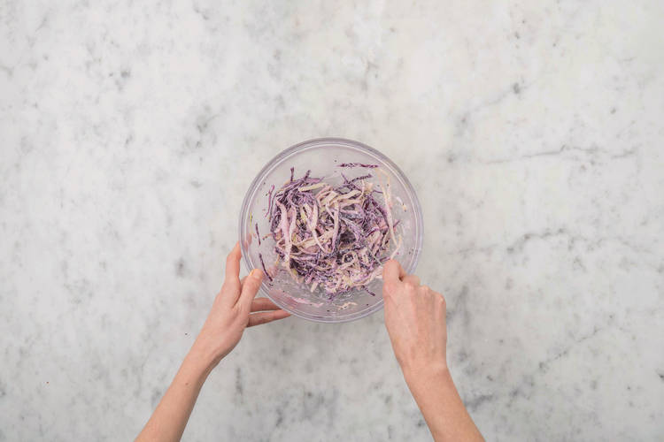 Make the sesame slaw