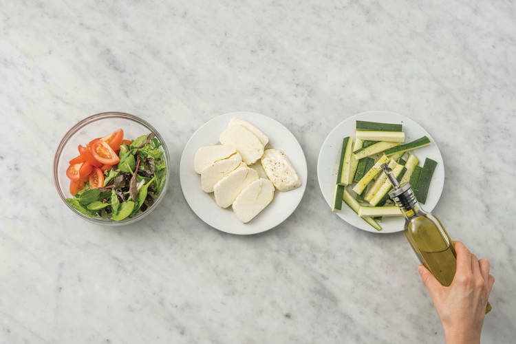 Prep the salad & haloumi