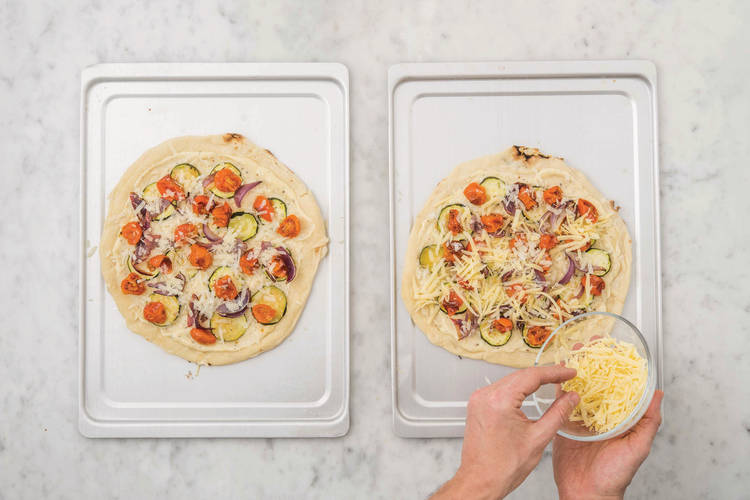 Prep the pizzas