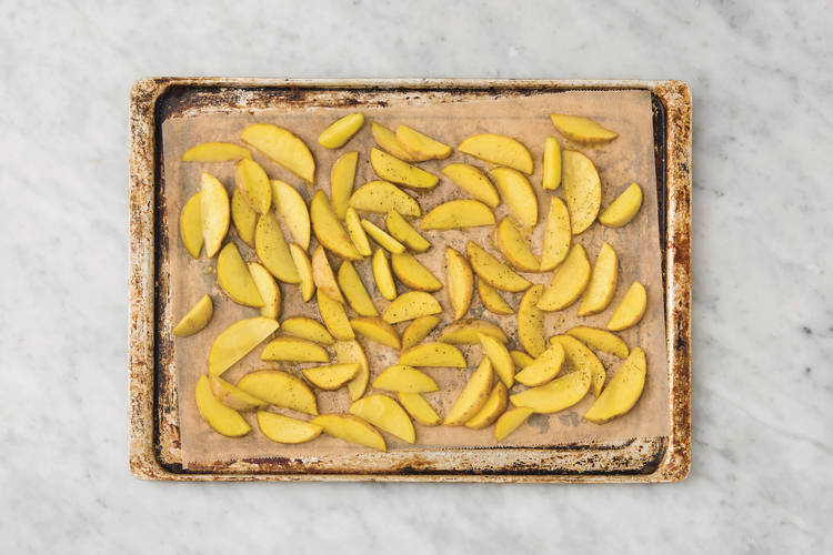Bake the potato wedges
