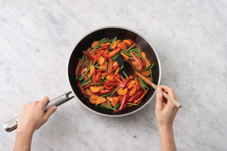 Cook the veggies