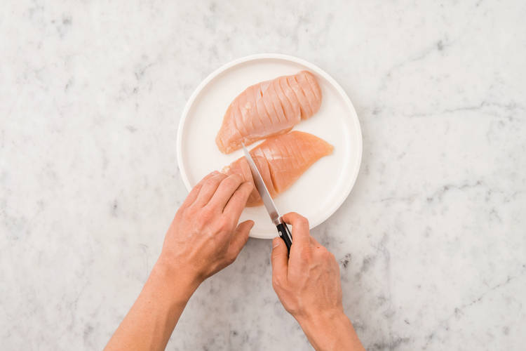 Prep the hasselback chicken