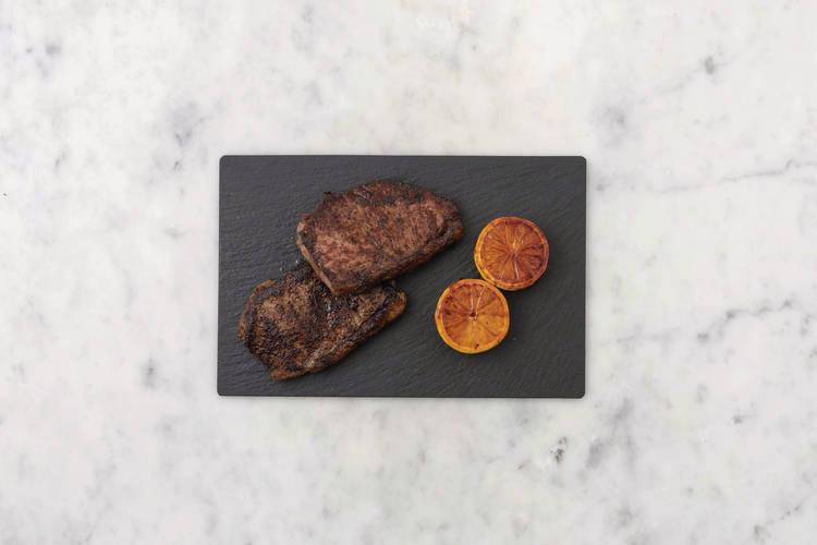BBQ the steak & lemon