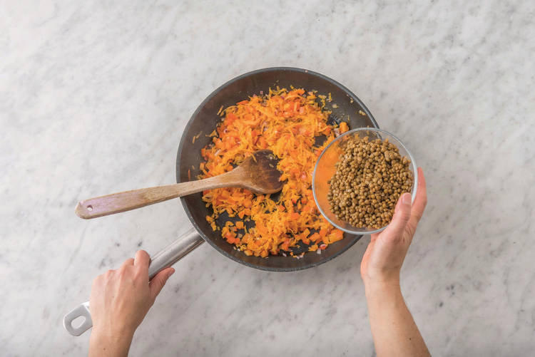 Start the lentil mixture