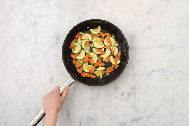 Cook the garlic veggies