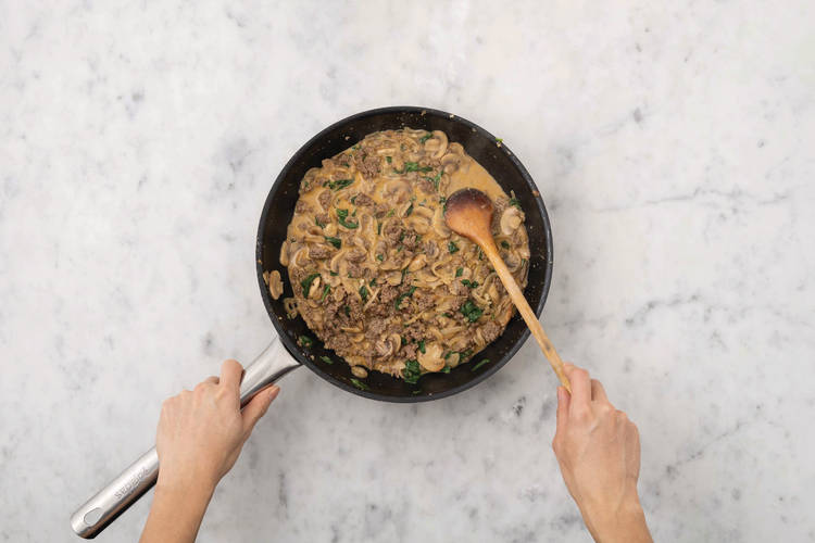 Finish the stroganoff