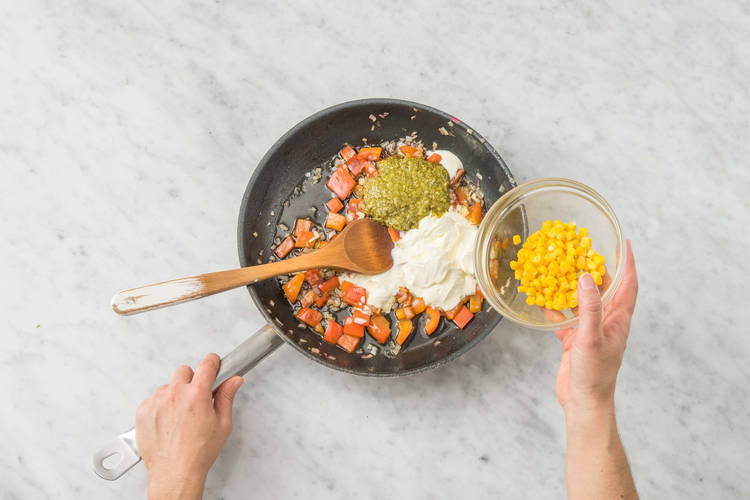 Make creamy basil sauce