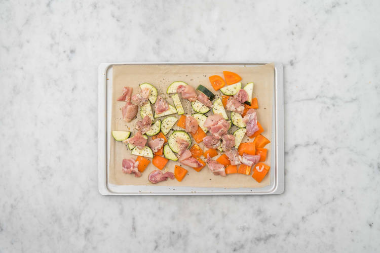 Roast chicken and veggies