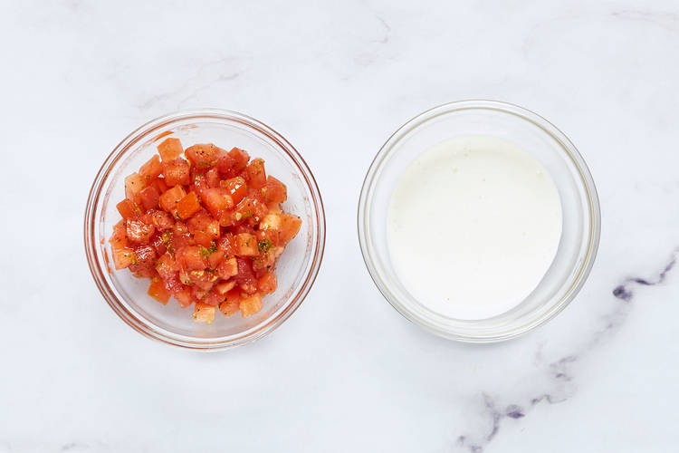 Make Crema & Season Tomato