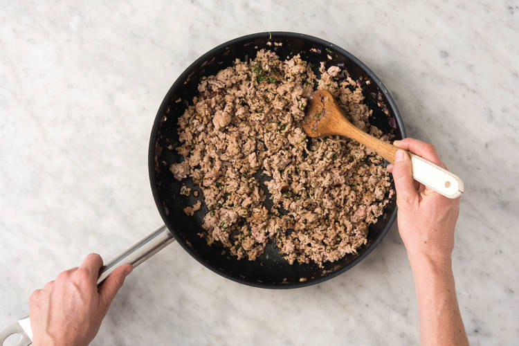 Cook the pork mince