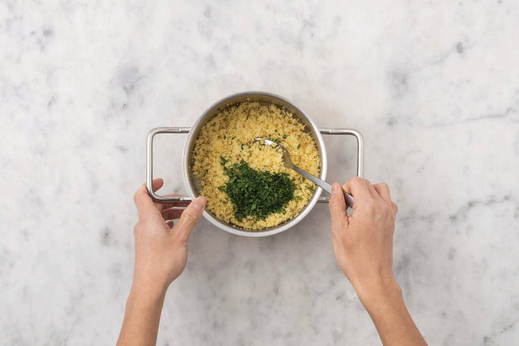 Cook the garlic couscous