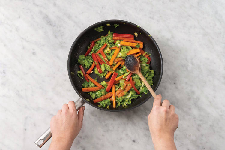 Cook the veggies