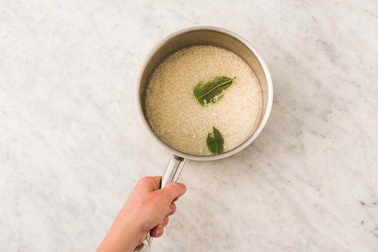 Make the makrut lime rice