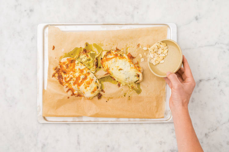 Toast the slivered almonds