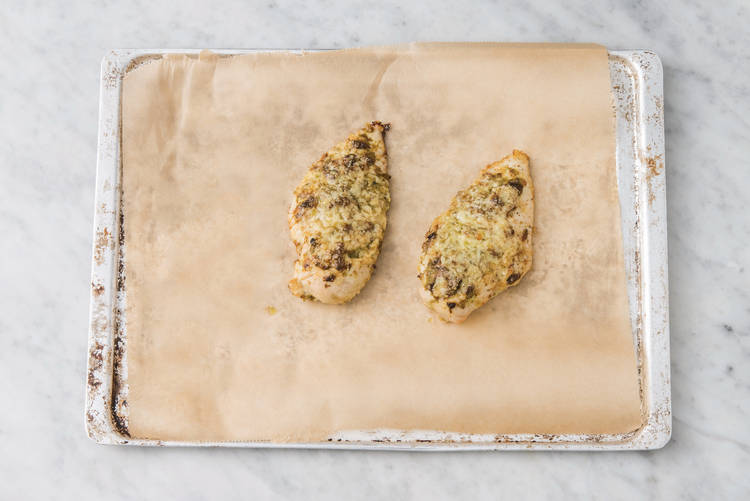 Bake the hasselback chicken