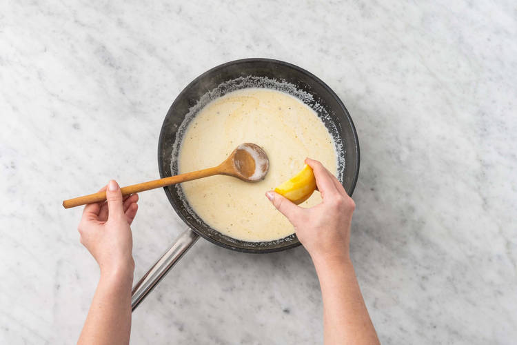 Make lemon cream sauce