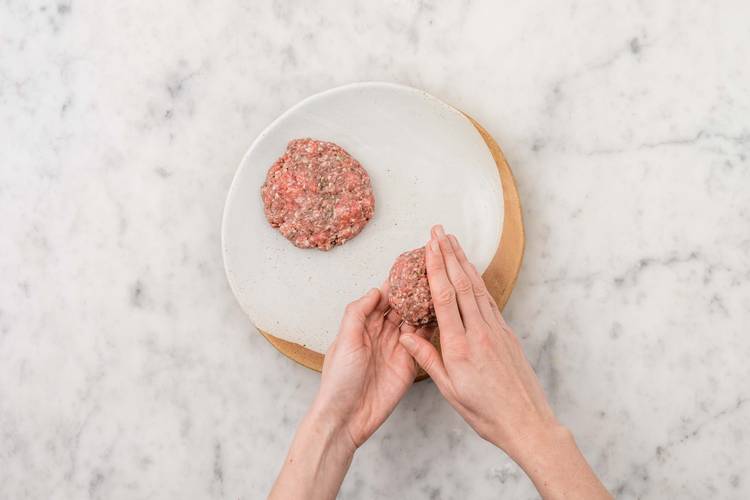 Shape the burgers