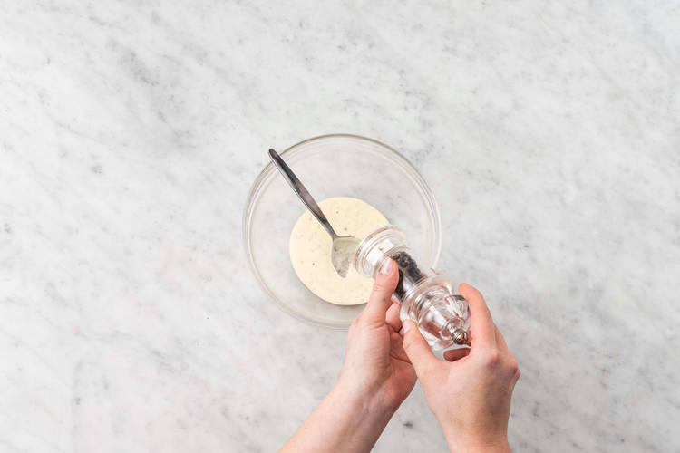 Make creamy garlic dressing