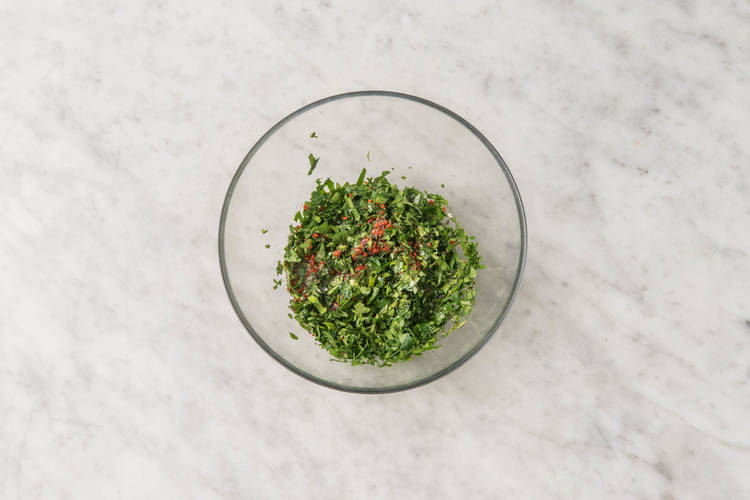 Chimichurri maken