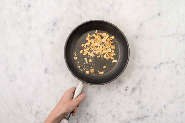 Toast the flaked almonds