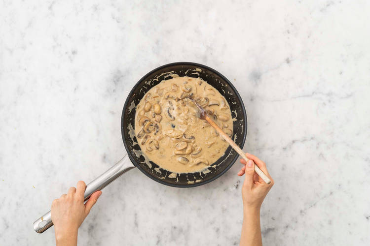 Make creamy mushrooms