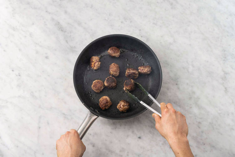 Cook the meatballs