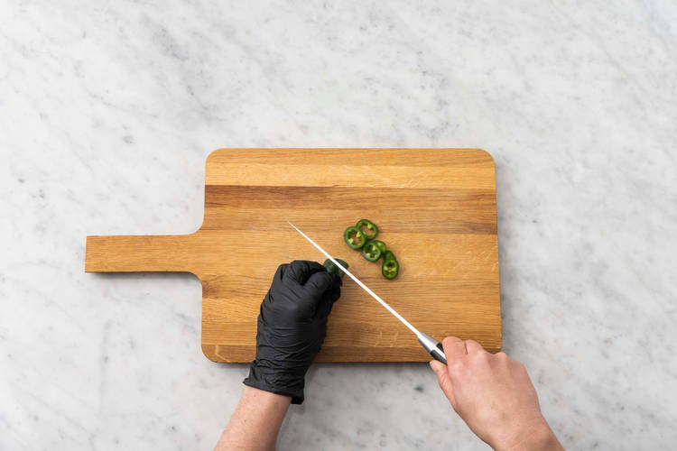 Slice jalapeños