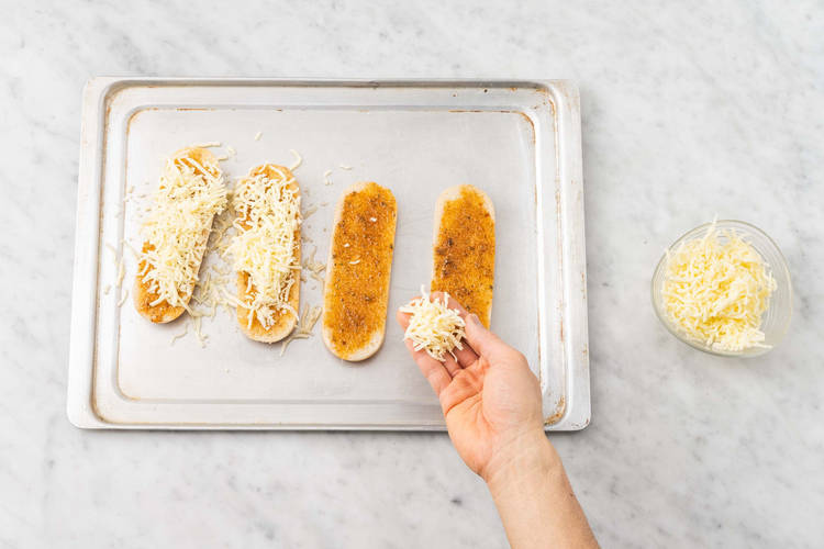 Make cheesy garlic bread