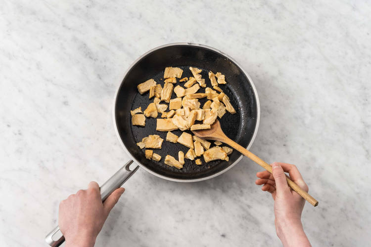 Vegetarische kip bakken