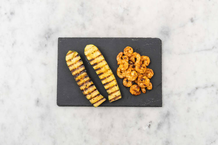 Grill shrimp and zucchini