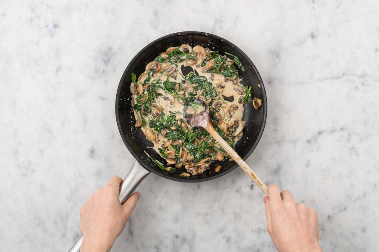 Make creamy mushrooms