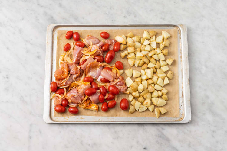 Roast chicken and veggies