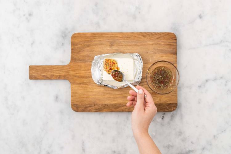 Make the Feta Marinade