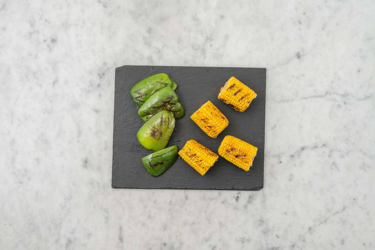 Grill corn and peppers