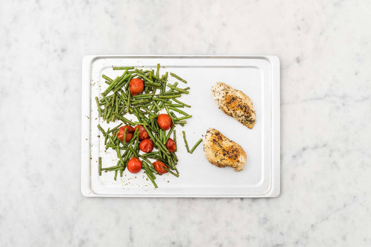 Roast chicken and veggies