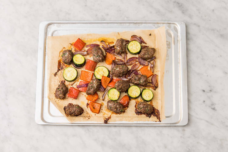 Bake veggies and koftas