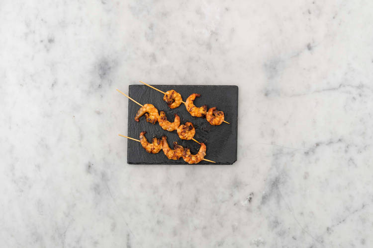 Griller les crevettes