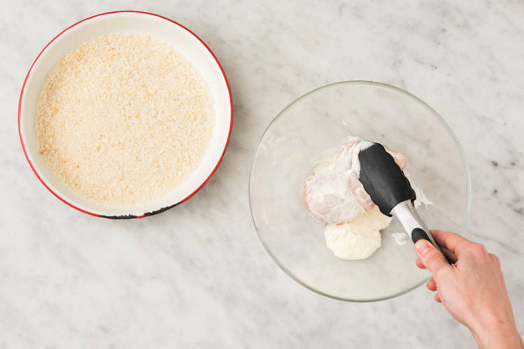 Cook rice and prep chicken