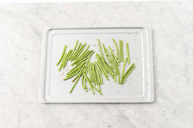 Roast green beans and make maple butter