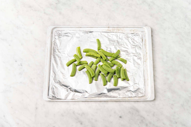 Broil snap peas
