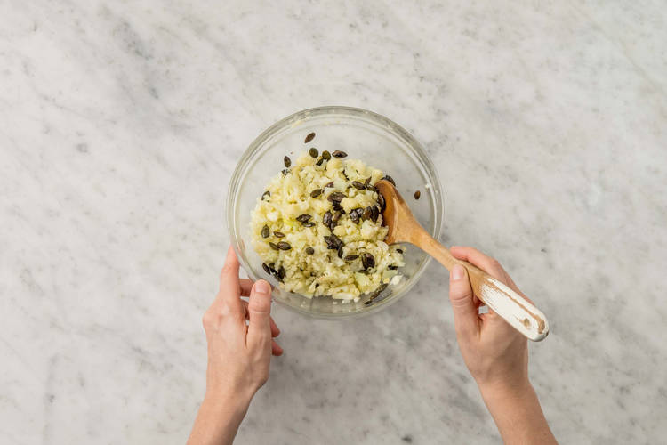 Förbered blomkålsris