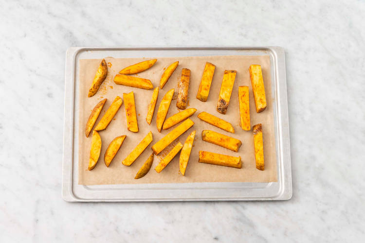 Roast chunky sweet potato fries