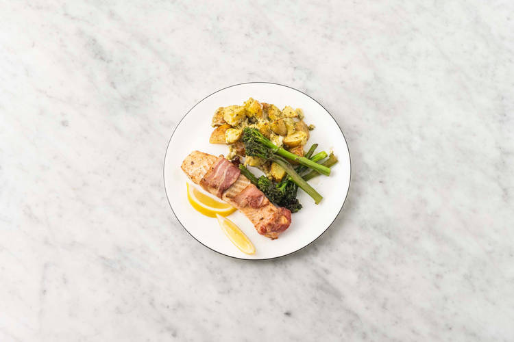 Finish pesto potatoes and serve