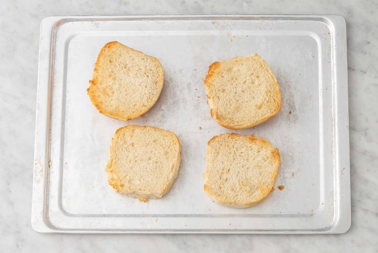 Make salad and toast buns